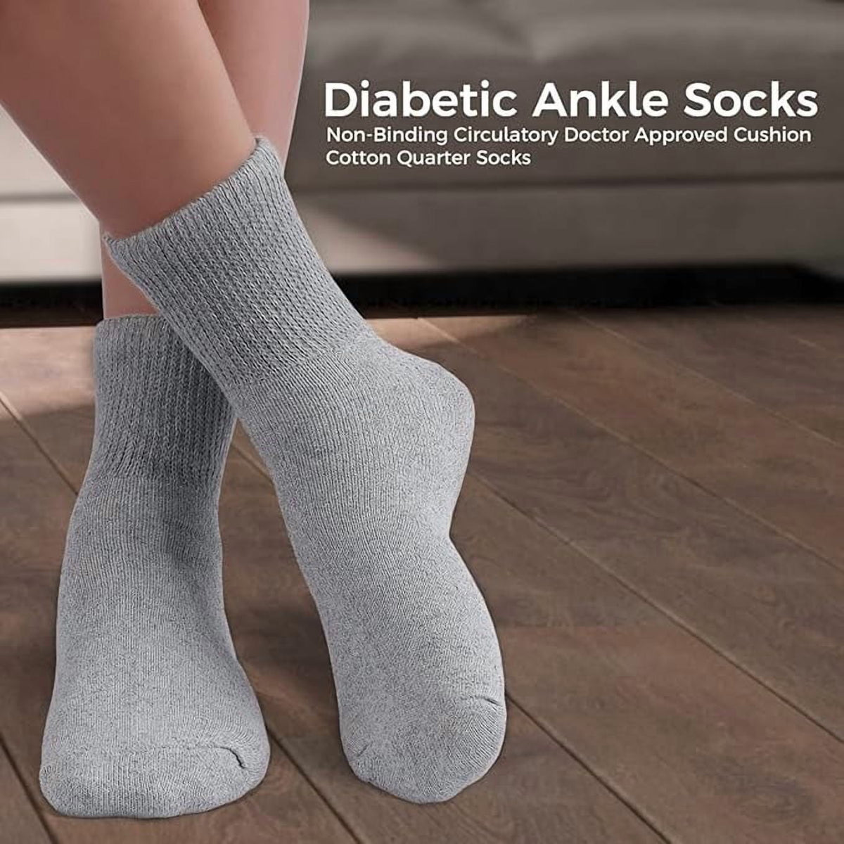 Diamond Star non-binding diabetic ankle socks 3 pairs, view 2