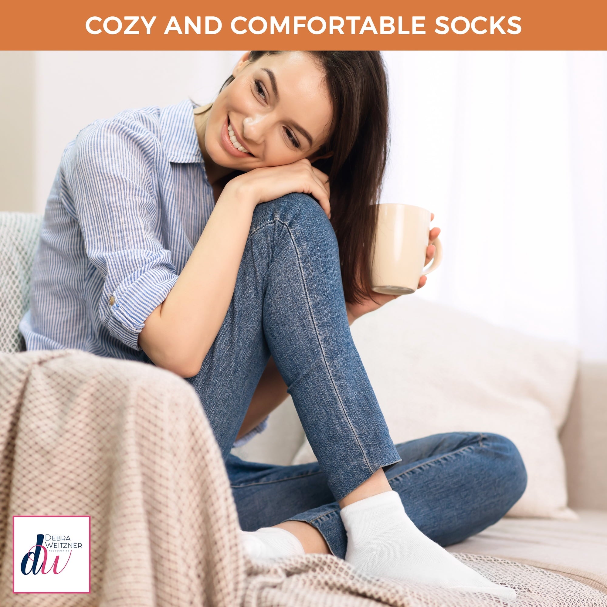 Debra Weitzner non-slip diabetic crew socks 6 pairs, view 2