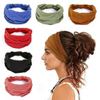 GiLi wide knotted headbands for women in six solid colors