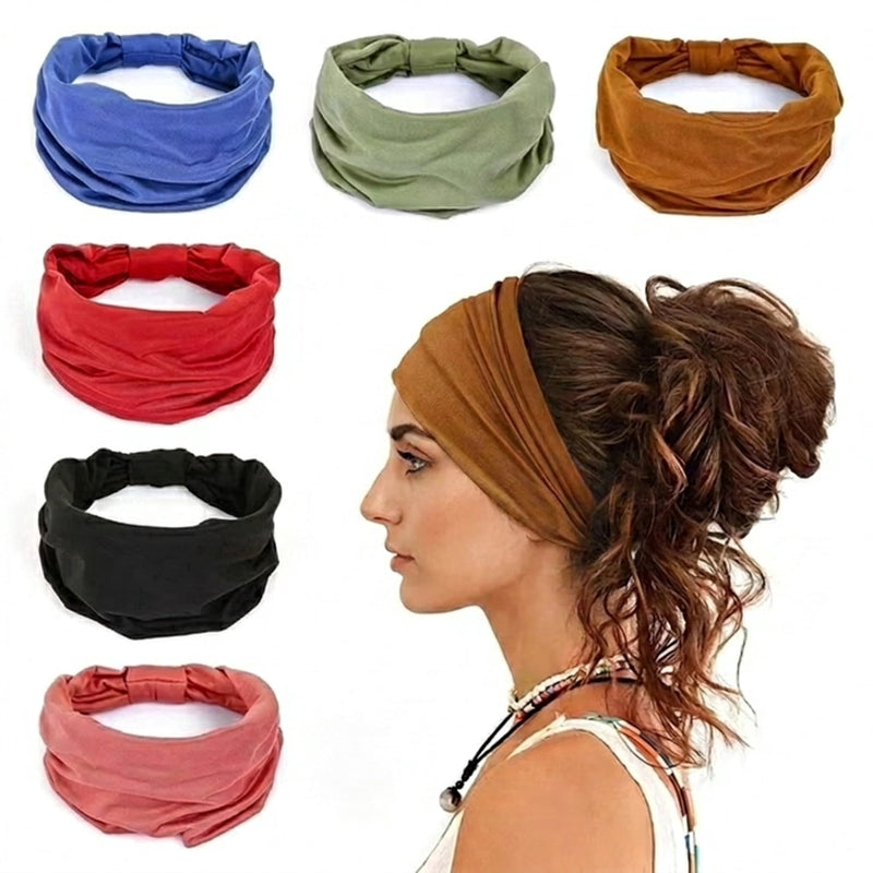 GiLi wide knotted headbands for women in six solid colors