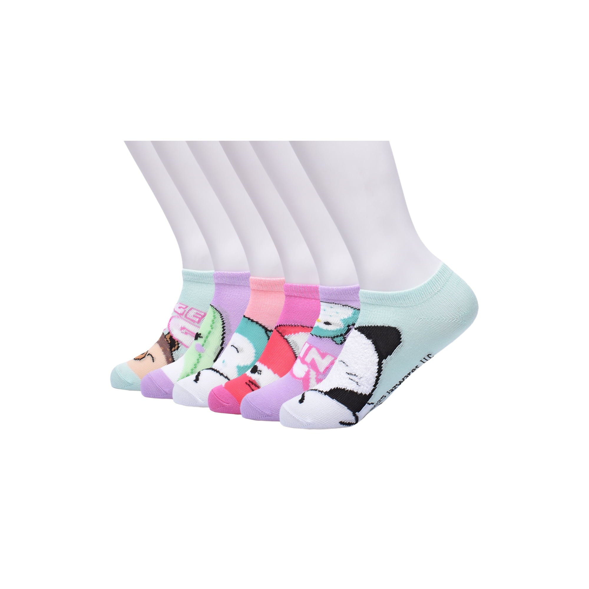 Squishmallows girls' no-show socks 6 pairs, view 3