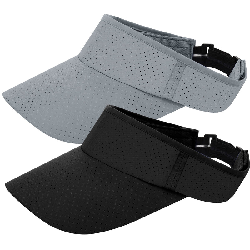 Armscye quick-dry sun visors in gray and black, 2 pack