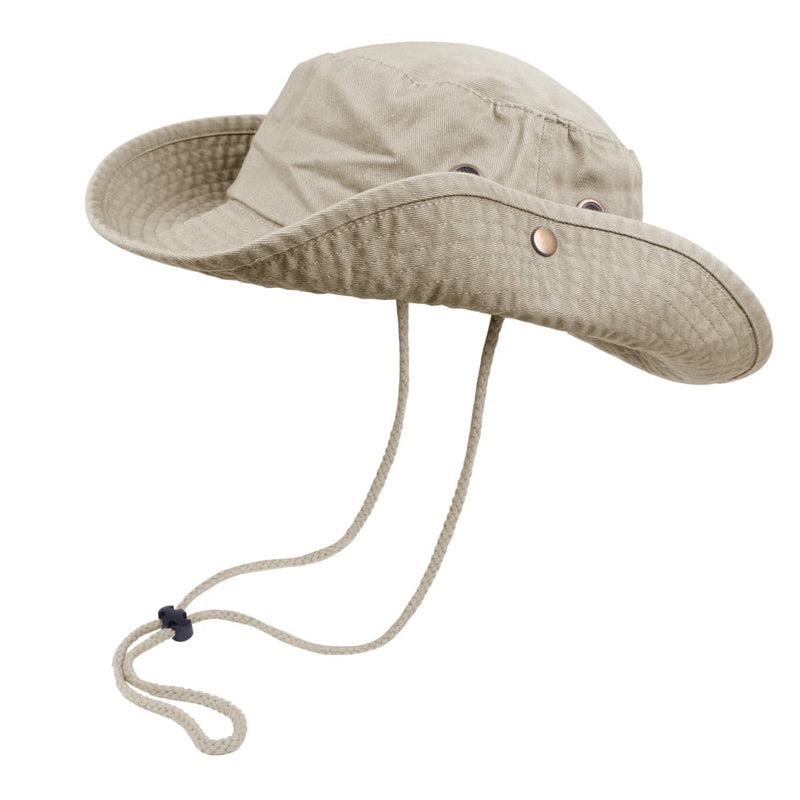 TZ Promise cotton wide brim bucket hat with adjustable chin string