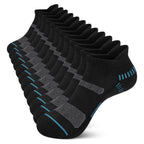 Loritta men's black cushioned ankle socks, 6 pairs