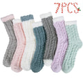 Loritta women's fleece fuzzy socks in assorted colors, 7 pairs