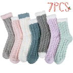 Loritta women's fleece fuzzy socks in assorted colors, 7 pairs