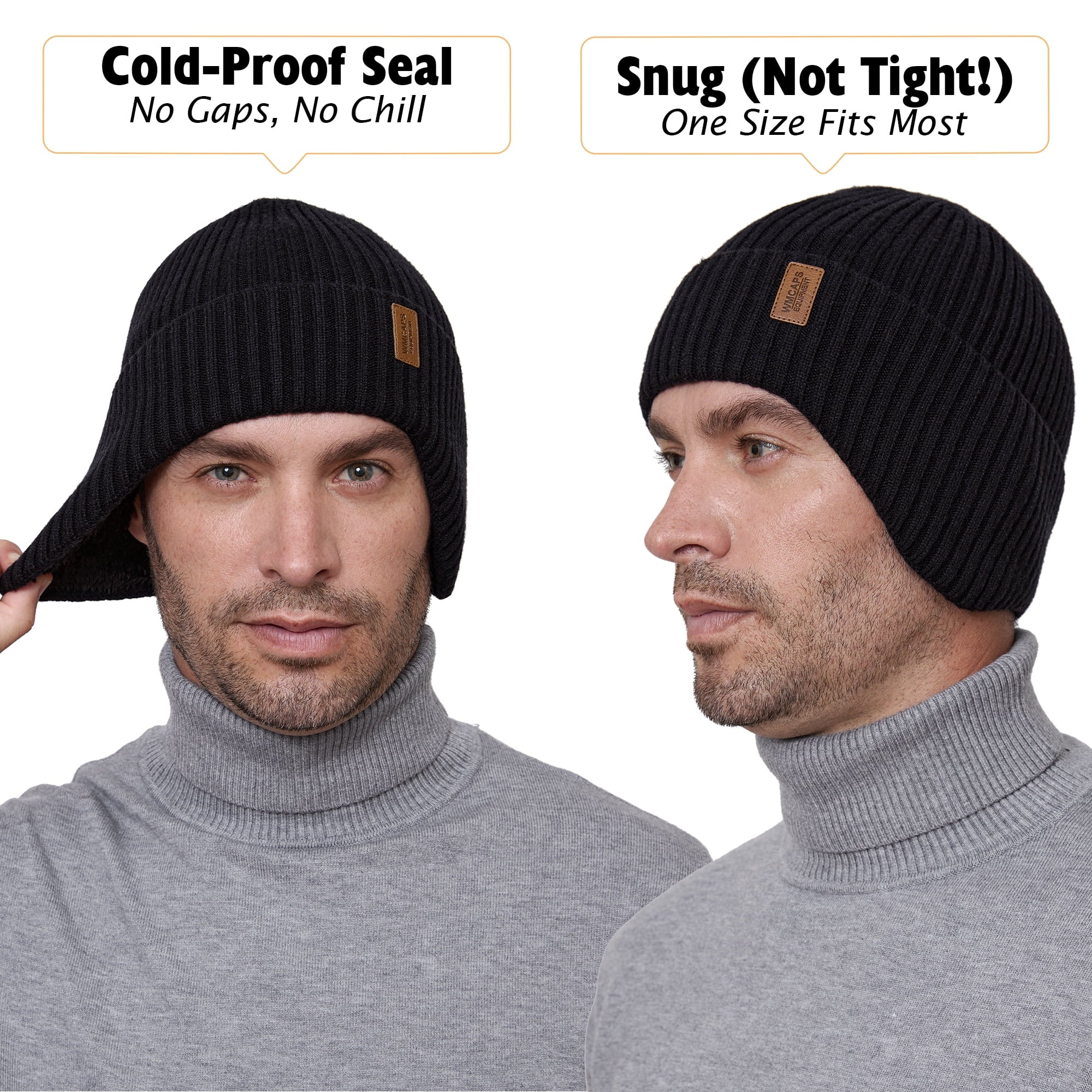 WMCAPS fleece-lined beanie with ear flaps, view 2