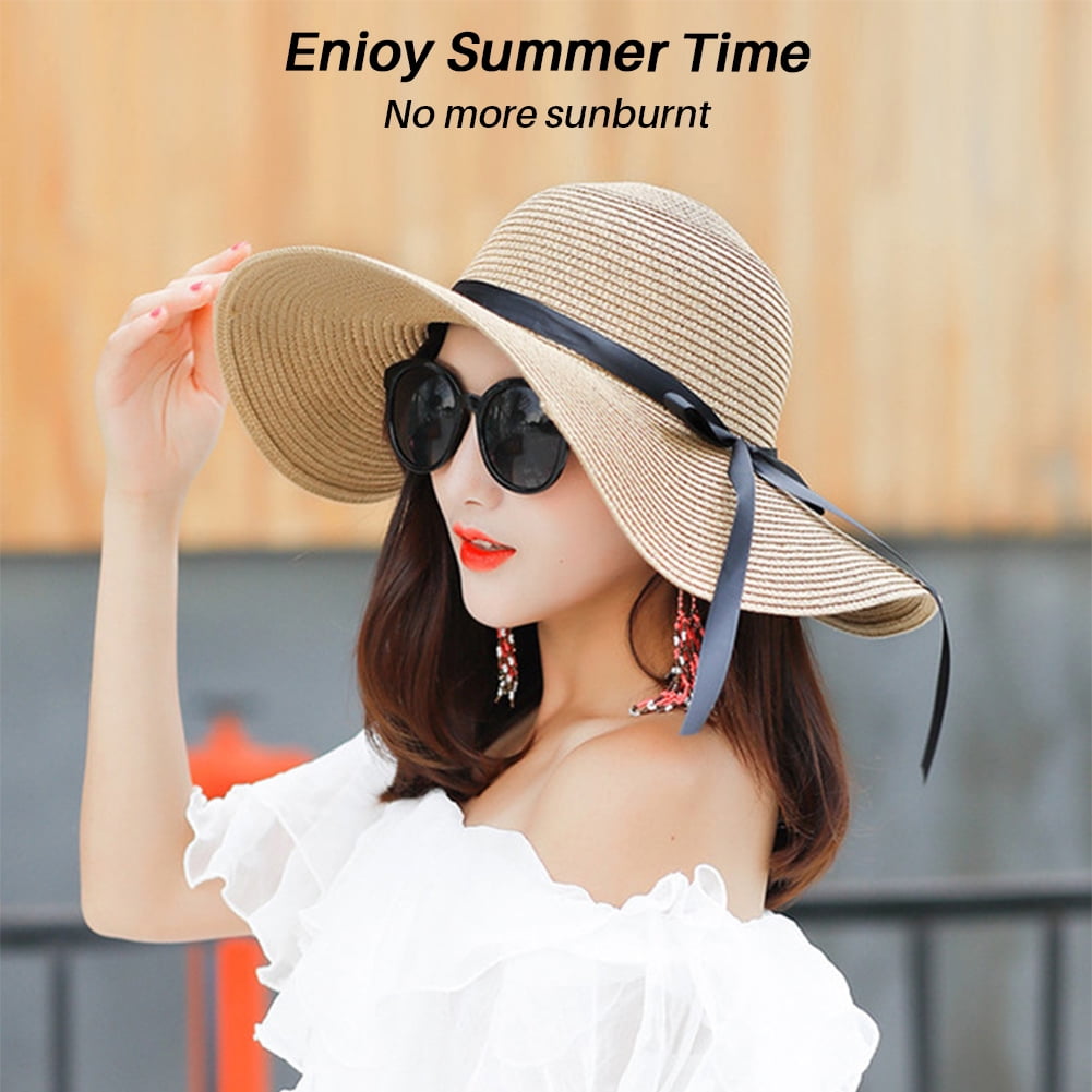 BCOOSS foldable straw sun hat in khaki, view 5