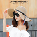 BCOOSS foldable straw sun hat in khaki, view 5