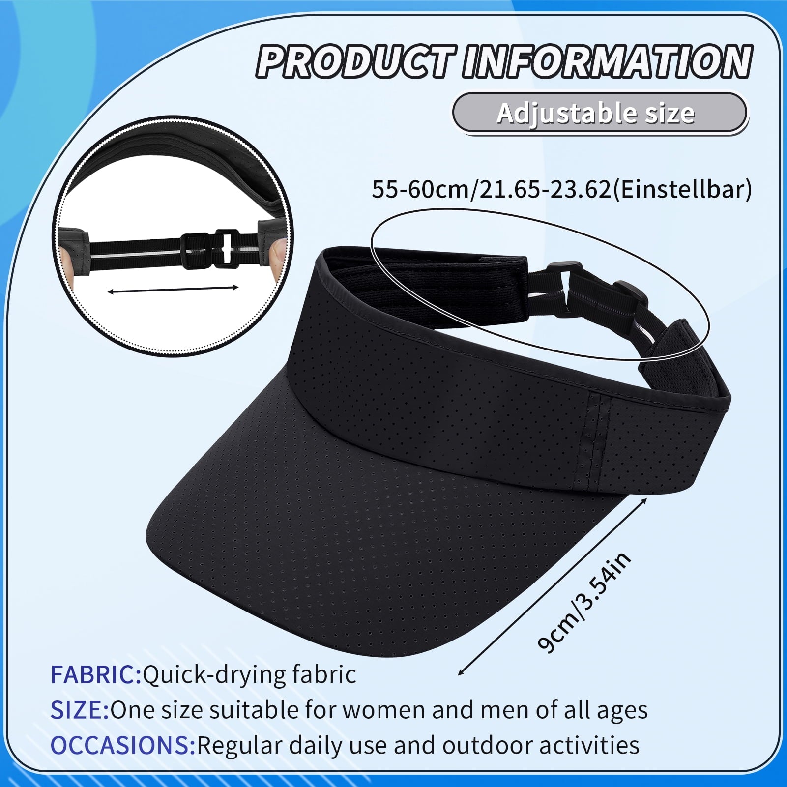 Armscye quick-dry sun visor 2 pack, view 3