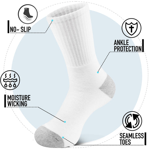 NevEND cotton crew socks 6 pairs, view 2