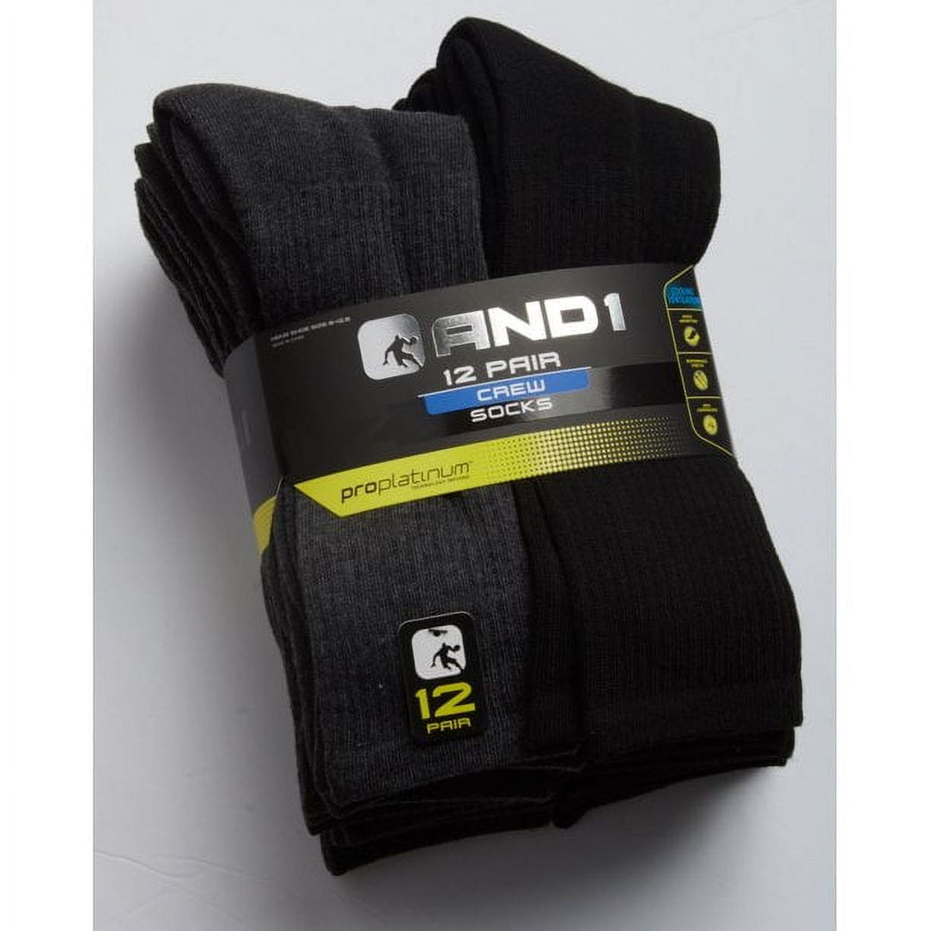 AND1 cushioned crew socks 12 pairs, view 2