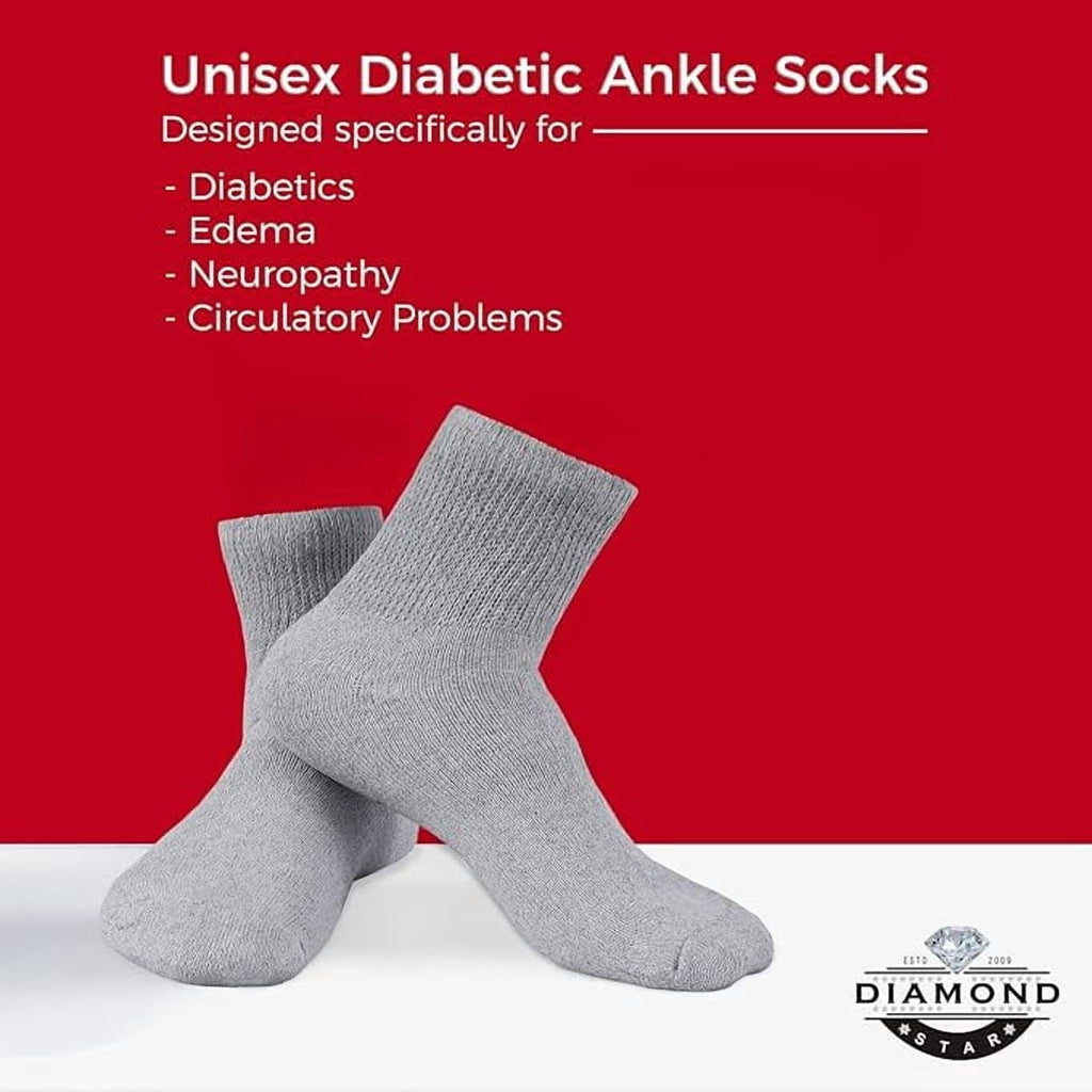 Diamond Star non-binding diabetic ankle socks 3 pairs, view 4